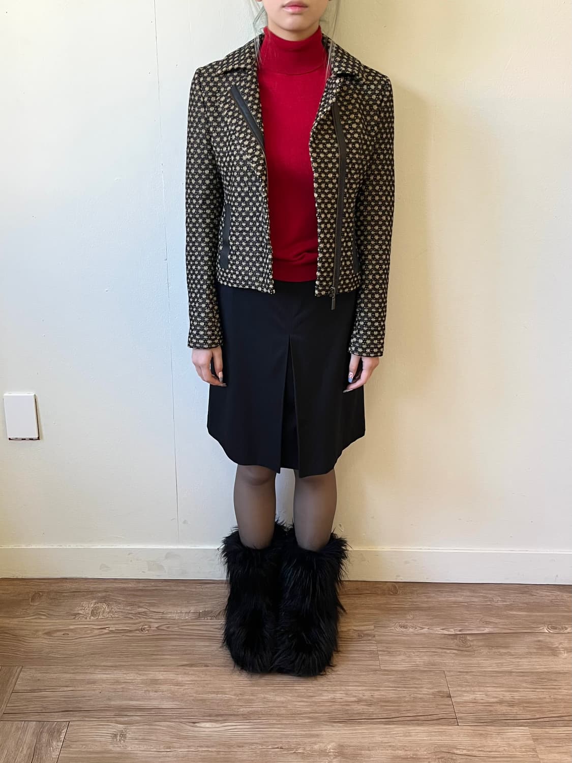 nanette lepore 도트 레더 트위드 자켓 상품이미지7