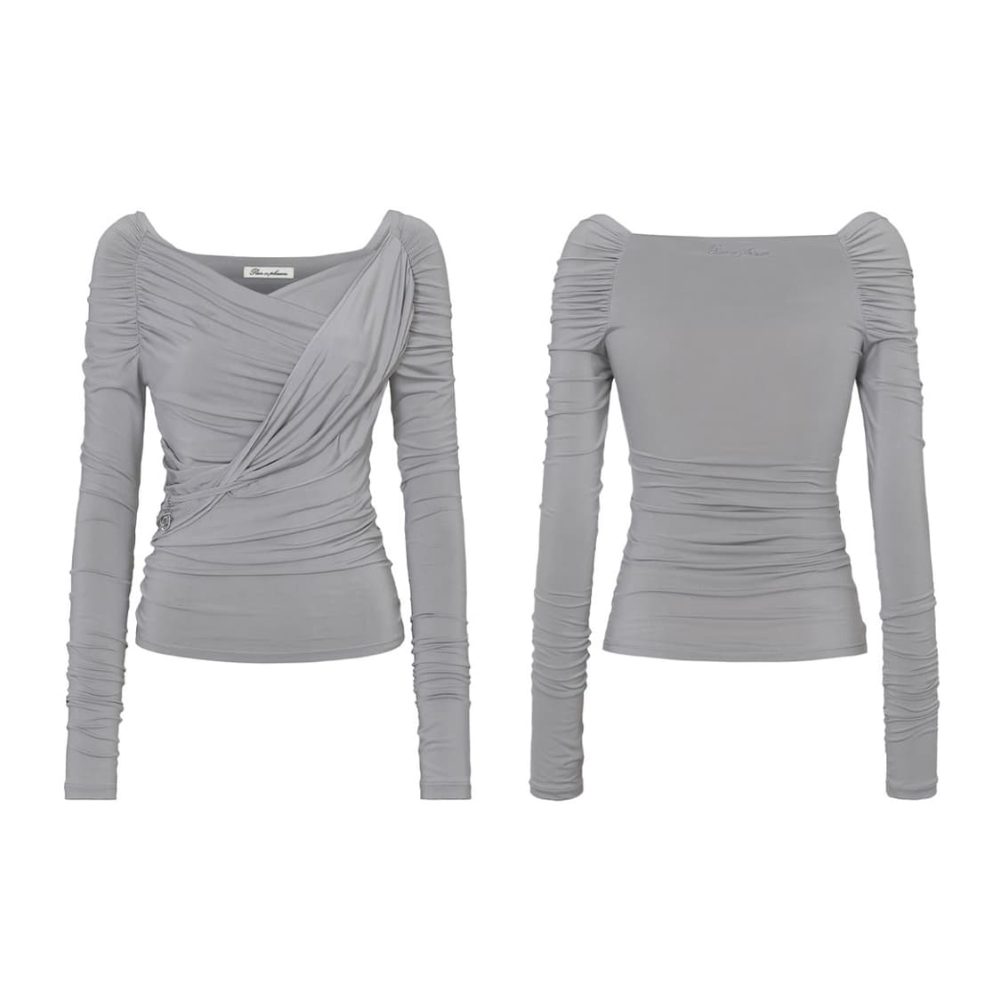 [새상품]페인오어플레져 DRAPED OFF SHOULDER TOP 그레이 상품이미지1