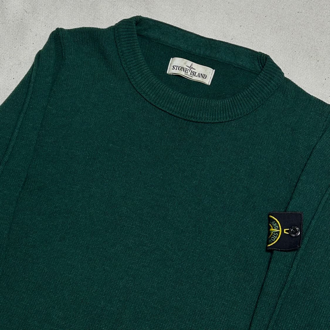 S 스톤아일랜드 그린 울 혼방 패치와펜 니트 상품이미지1