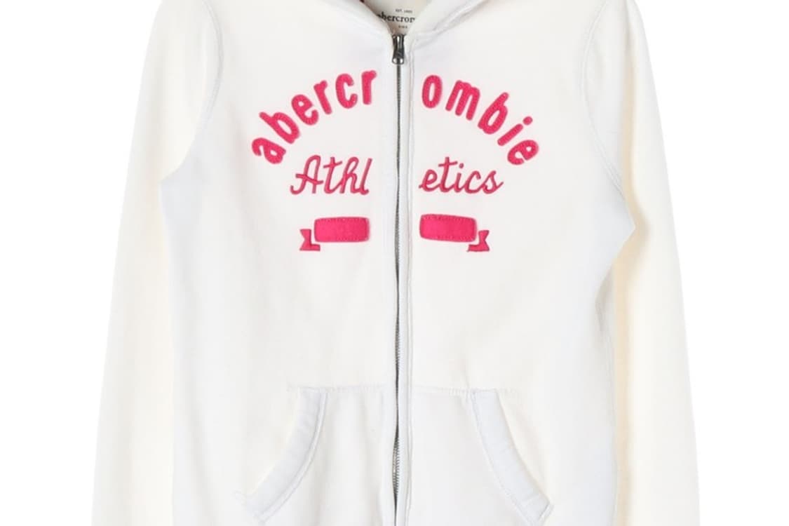 아베크롬비 키즈 핑크 로고 후드 집업 XL 상품이미지4