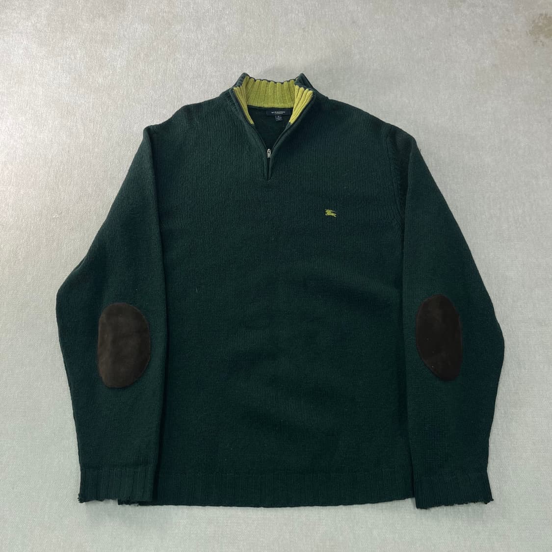 105 버버리 기마로고 엘보우 패치 울반집업 니트  상품이미지1