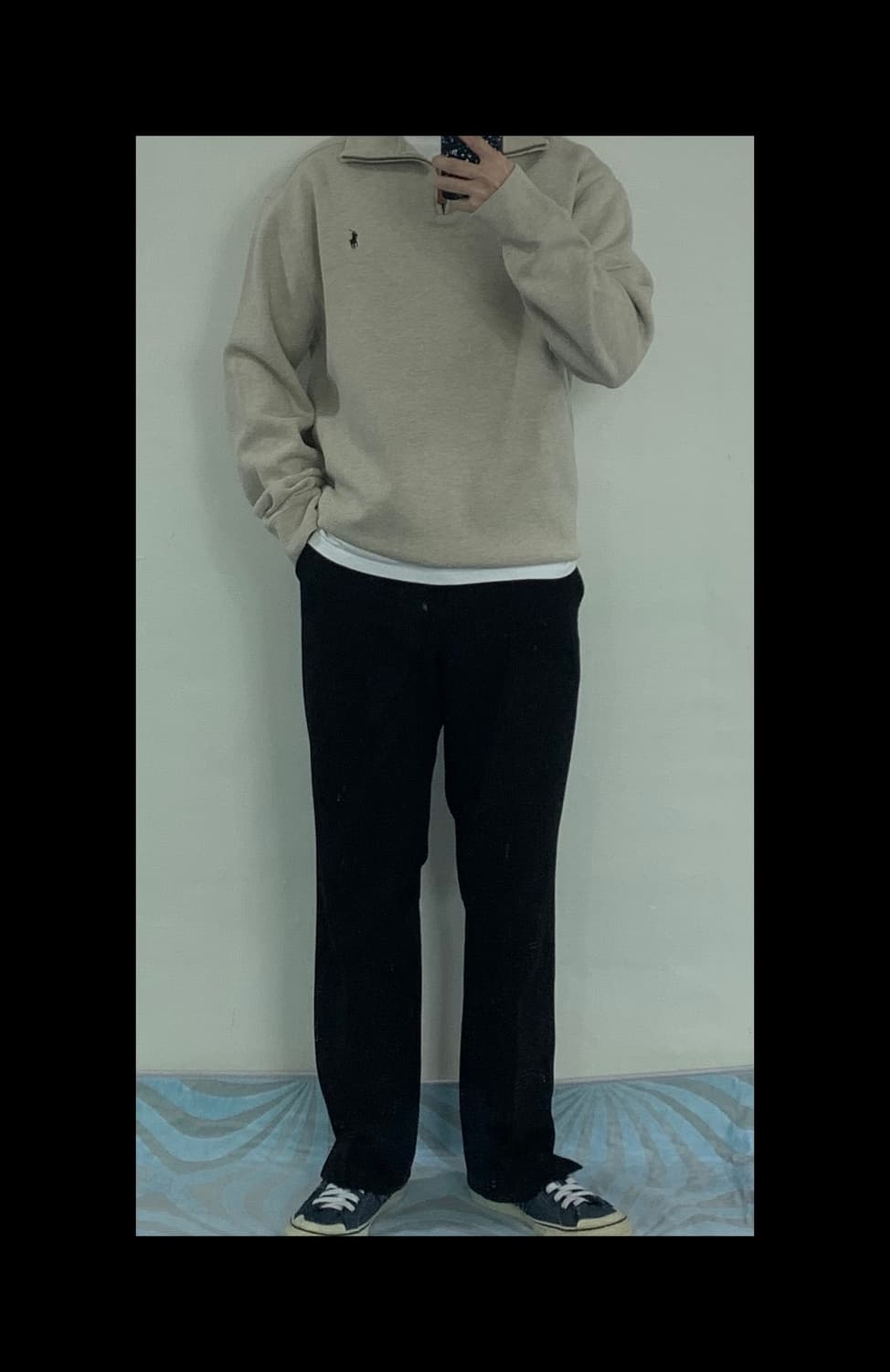폴로 랄프로렌 오트밀 반집업 니트 상품이미지3