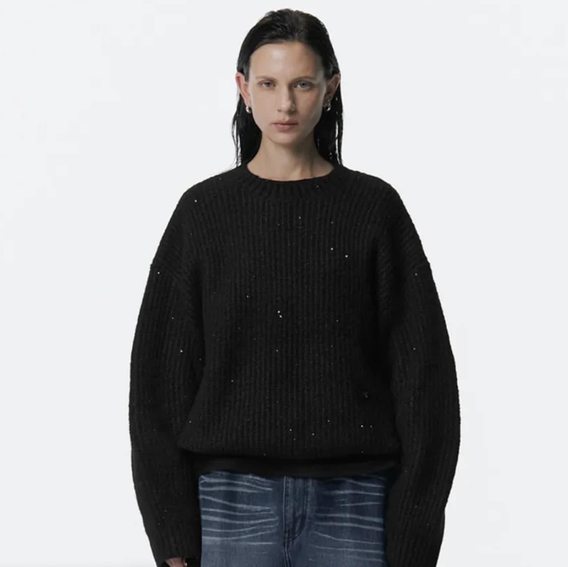 트리밍버드 spangle knit Pullover  black 상품이미지1