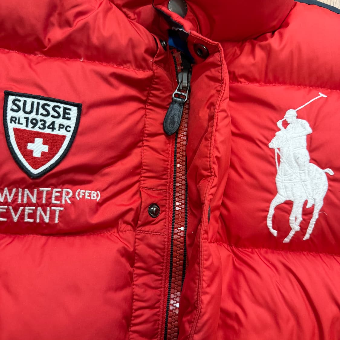 폴로 랄프로렌 빅포니 스위스 레드 투웨이 덕다운 패딩 상품이미지4