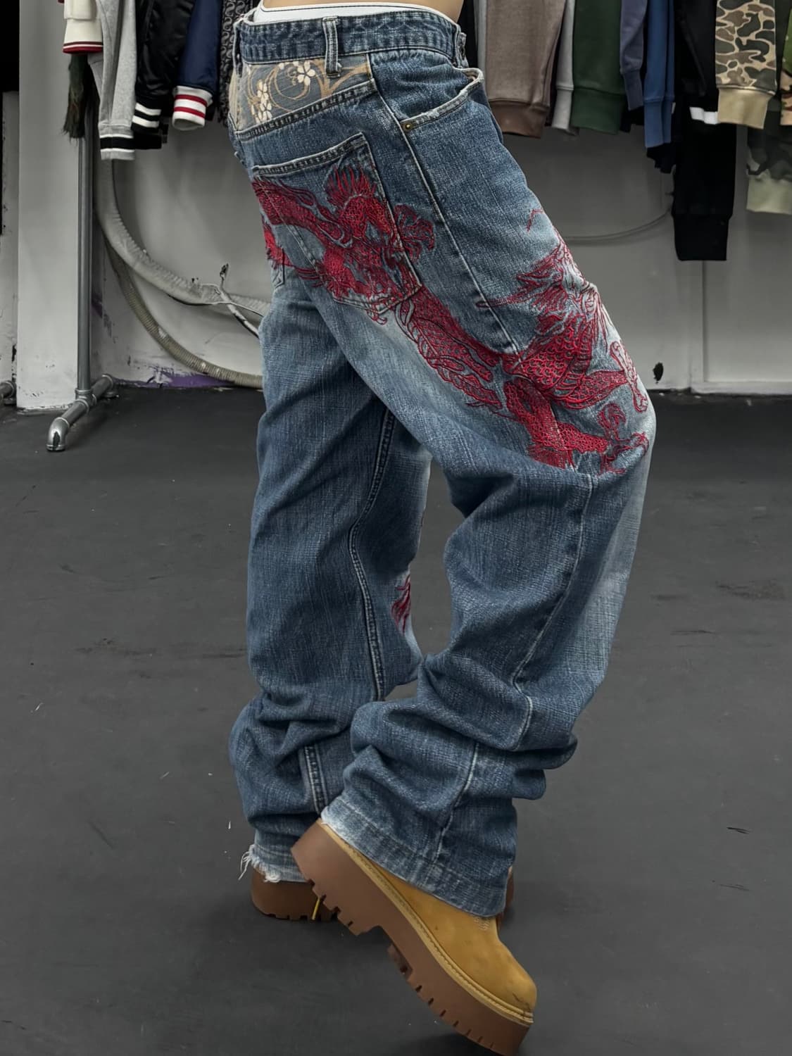 카라쿠리 타마시 오리엔탈 드래곤 데님팬츠 상품이미지2