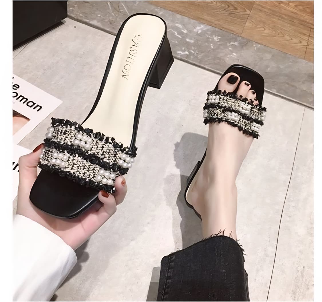 (새상품) 트위드진주 샌들 슬리퍼 240 상품이미지1