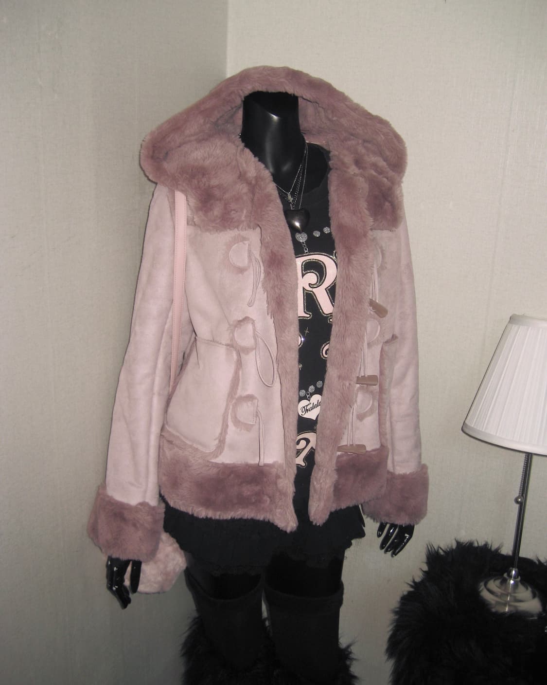 핑크 퍼 떡볶이 코트 퍼자켓 아우터 히메갸루 떡코 상품이미지2