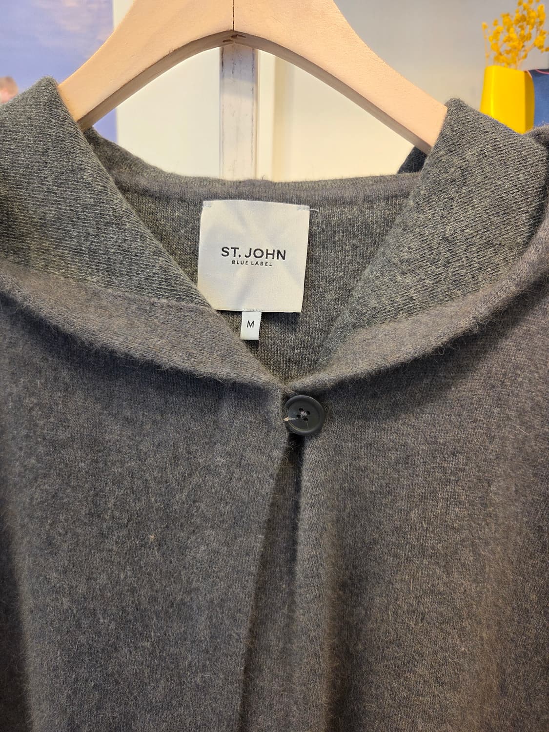 ST.JOHN 센존 라쿤 블렌딩 니트 후드 베스트 상품이미지2