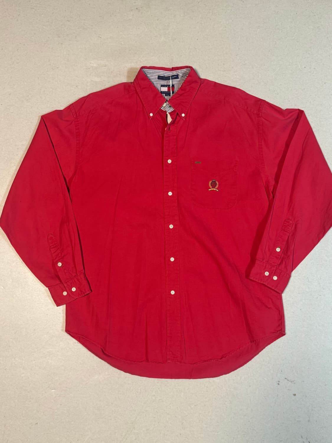 타미힐피거 자수로고 셔츠 레드 L 상품이미지1