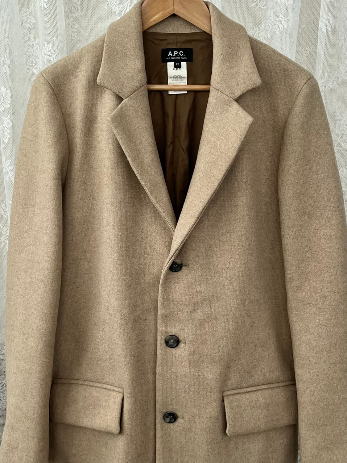 XS) 아페쎄 A.P.C 울 코트 베이지 상품이미지3