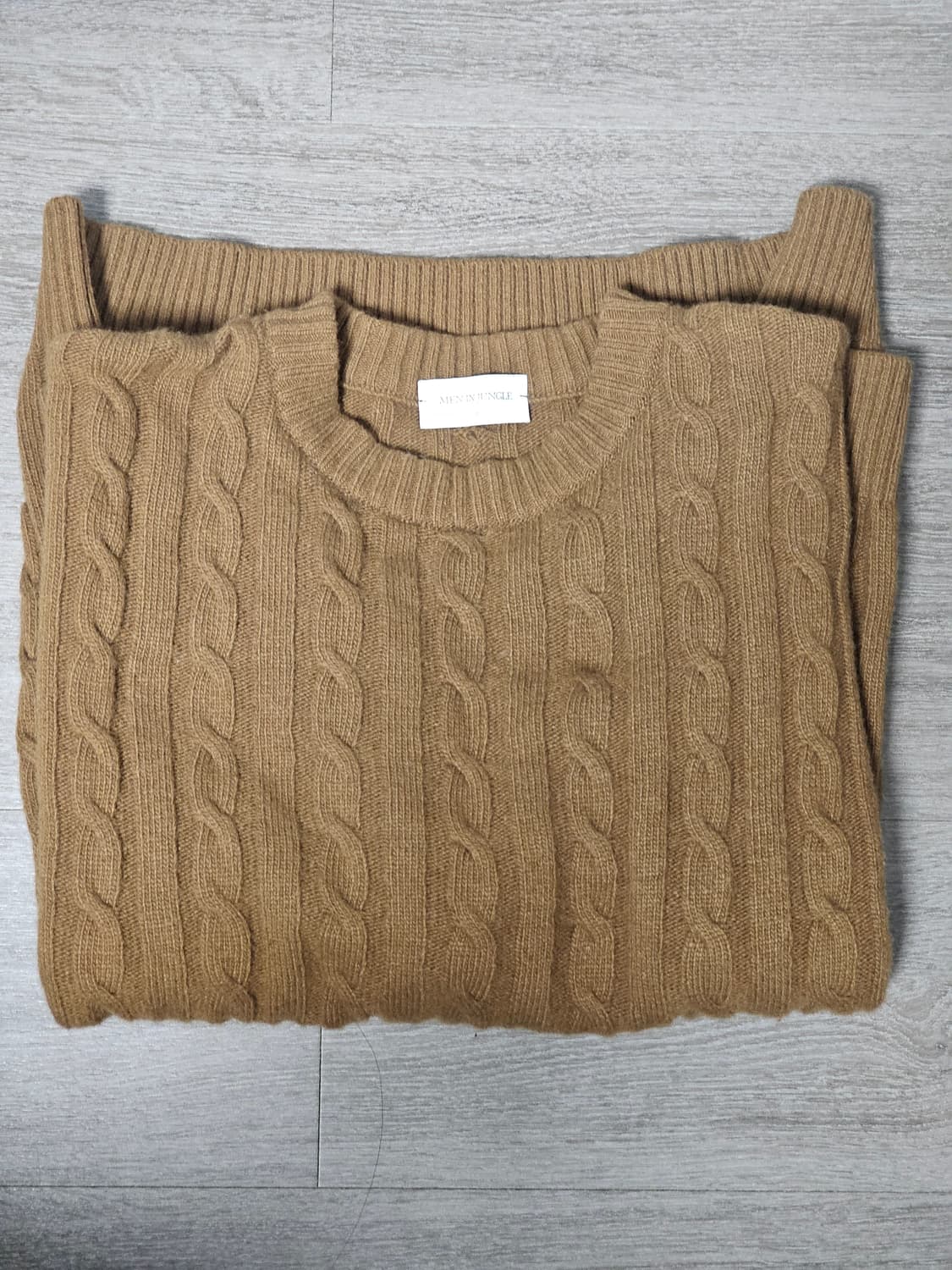 맨인정글 케이블 니트 M 브라운 상품이미지1