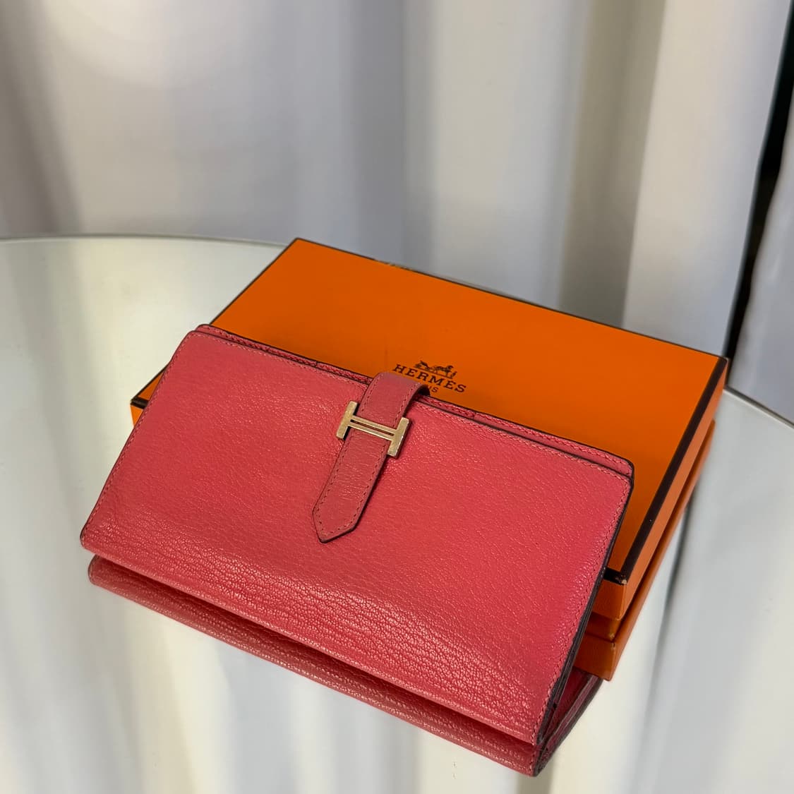 에르메스 베안 핑크 은장 장지갑 상품이미지1