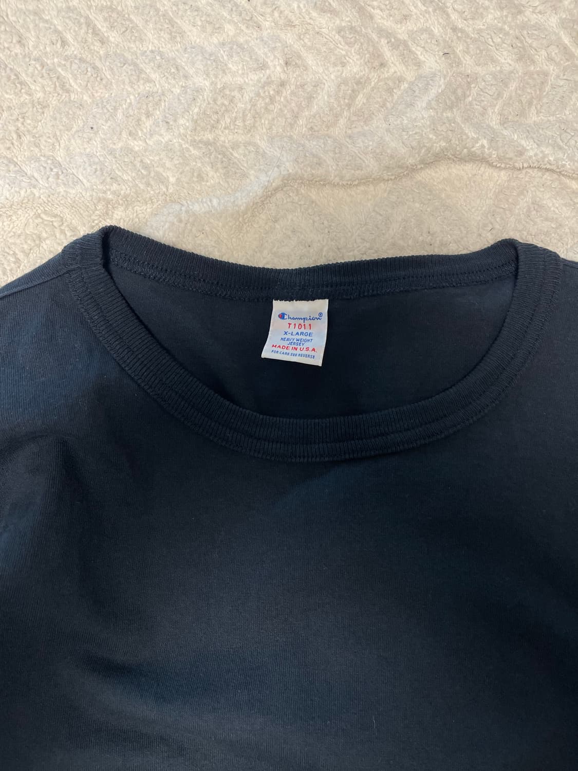 챔피온 usa T1011 헤비코튼 라운드 반팔티셔츠 네이비XL 상품이미지3
