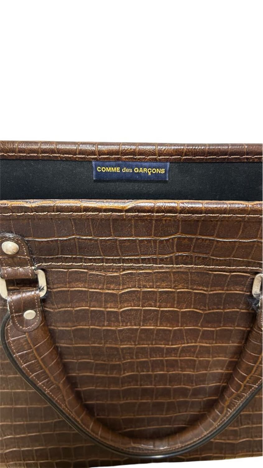 꼼데가르송 악어 형압 가죽 토트백 상품이미지8