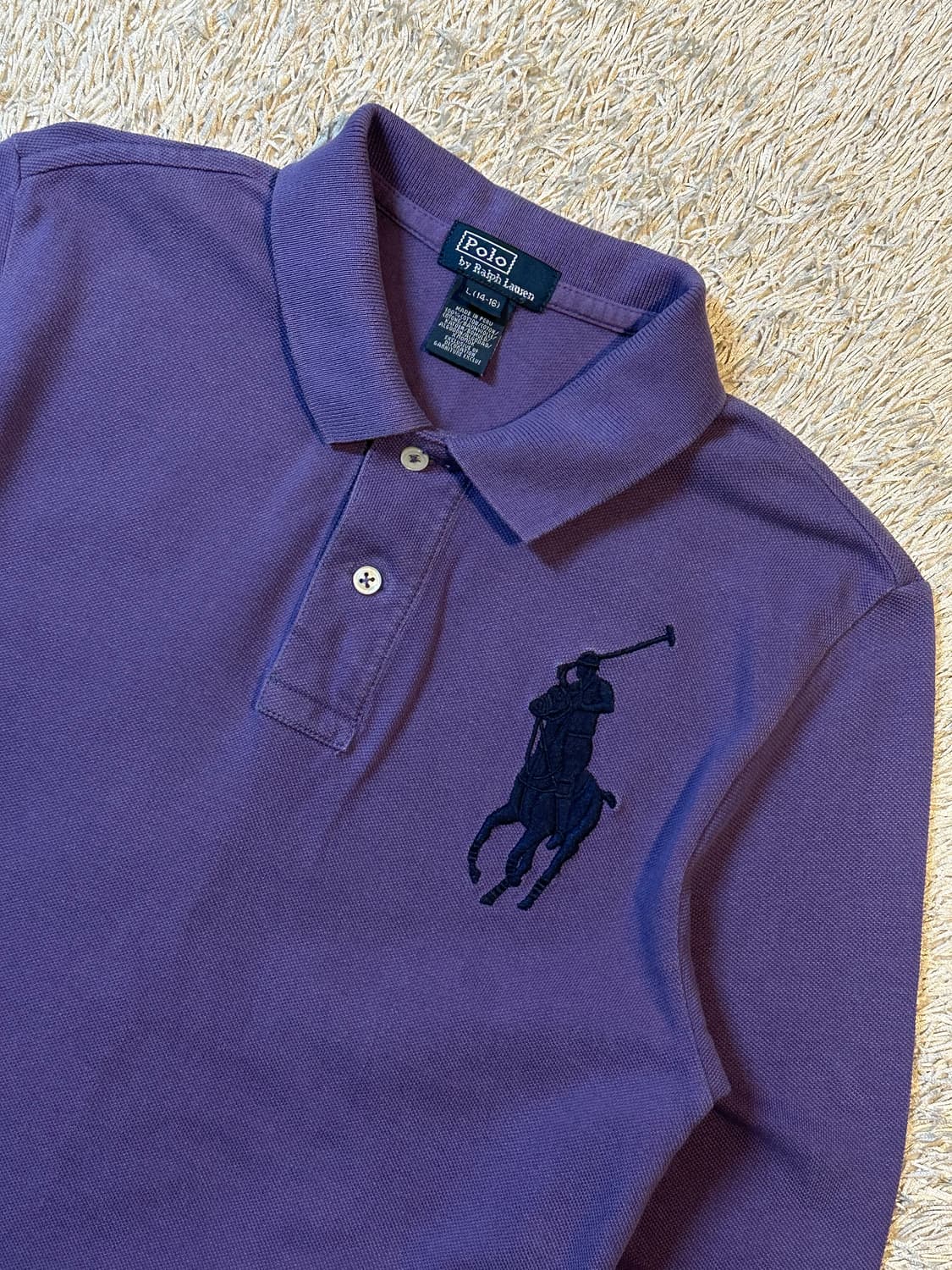 폴로 랄프로렌 빅포니 로고 PK 긴팔 카라티 퍼플 상품이미지2