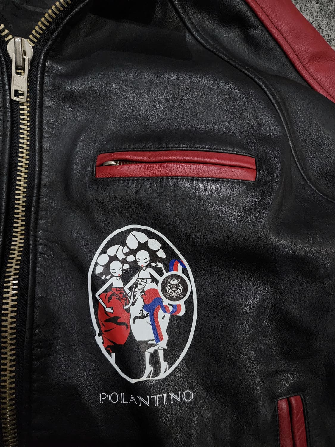 Bugle boy 빈티지 그래피티 소 가죽 자켓 레더 자켓 상품이미지7