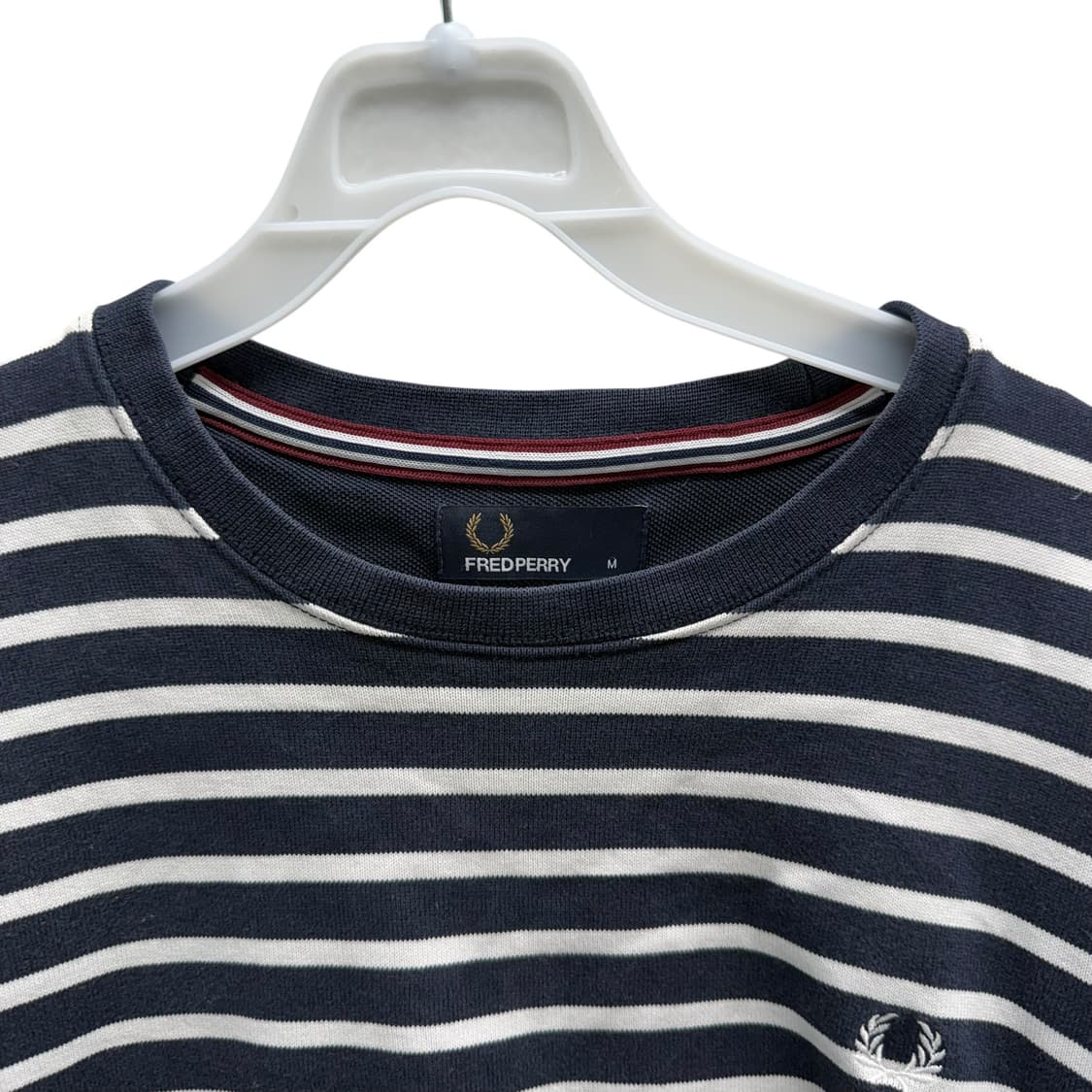 [M] 프레드페리 네이비 스트라이프 티셔츠 상품이미지5