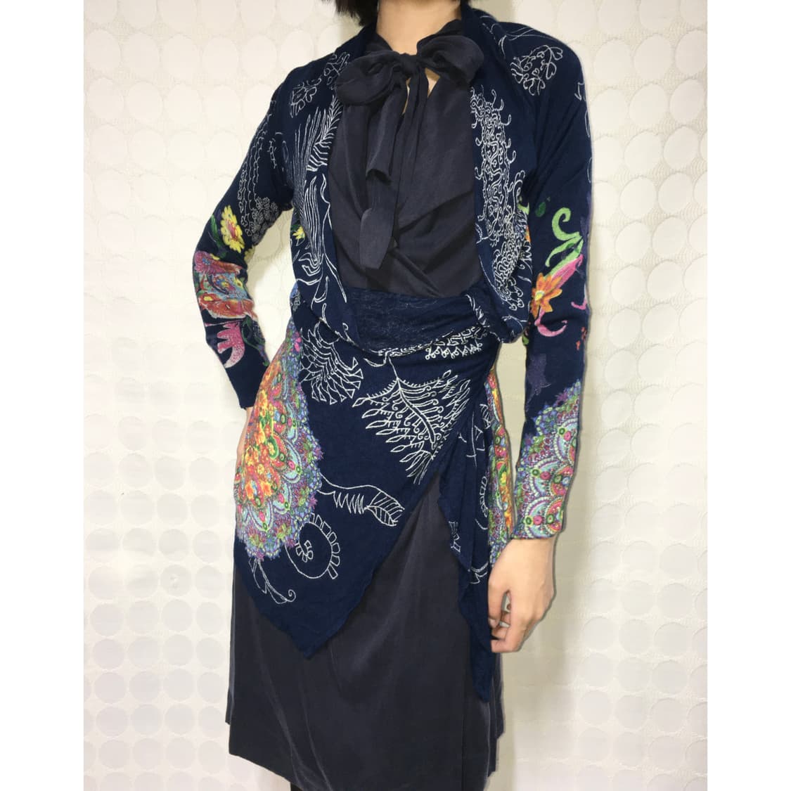 데시구알 입체 재단 프린트 원피스 상품이미지2