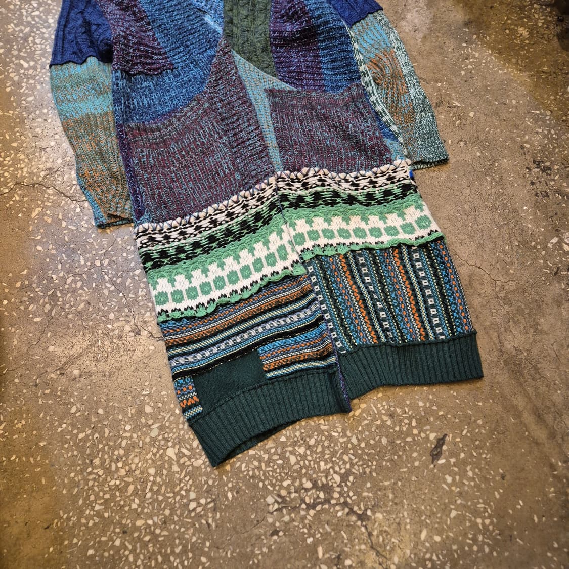 여성-FREE 패치워크 롱 니트가디건  상품이미지4