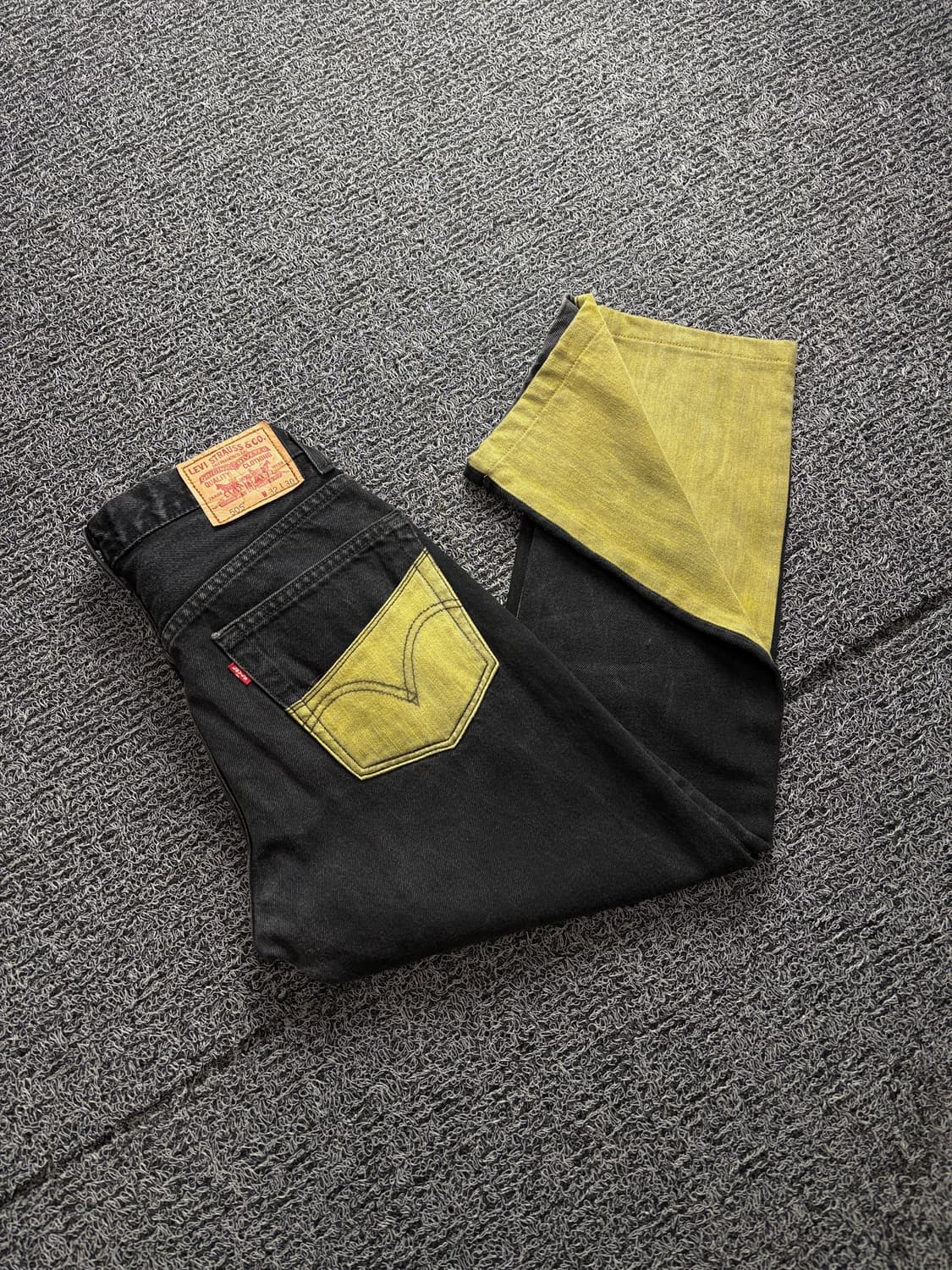 리바이스 505 페인팅 커스텀 믹스업 블랙 데님 팬츠 3148 상품이미지1