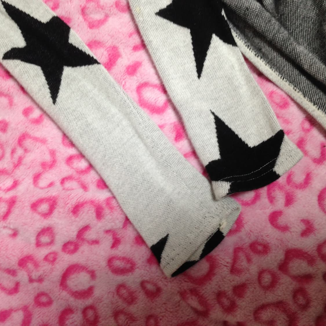 빈티지 니혼진 갸루 별 스타 패턴 원피스 롱슬리브 니트 긴팔 탑 트임 상품이미지4