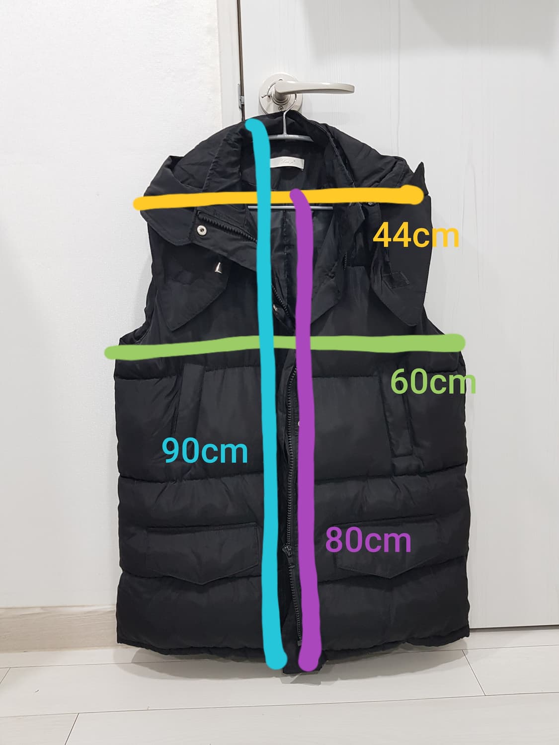 블랙 롱패딩 조끼 상품이미지3