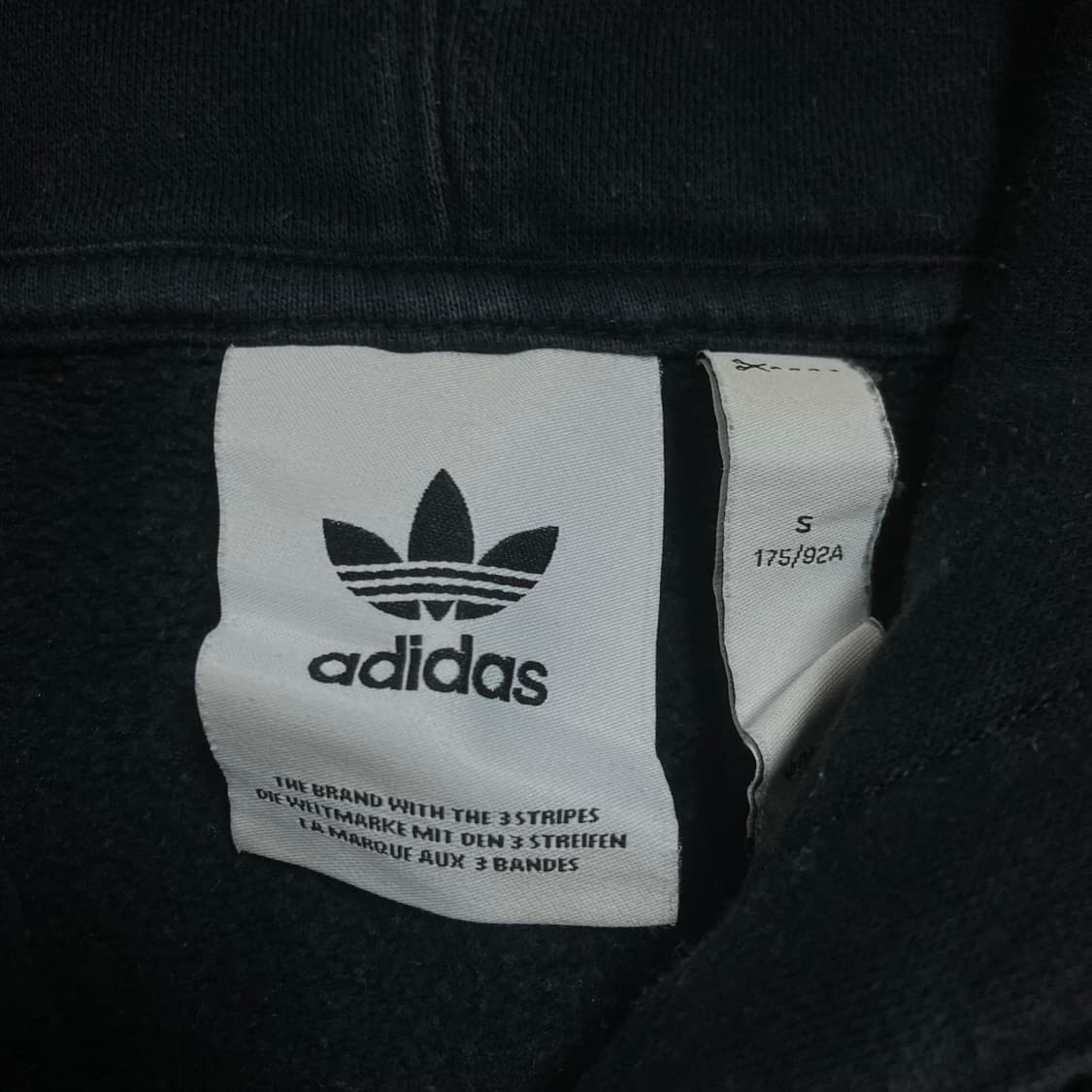 아디다스 오리지날 로고 사이드 라인 블랙 후드티 상품이미지4