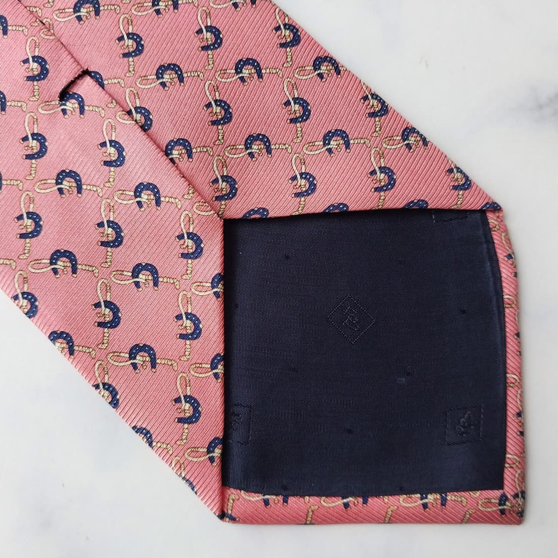 피에르 발망 실크 핑크 패턴 넥타이 10.1cm A등급 K2247 상품이미지7