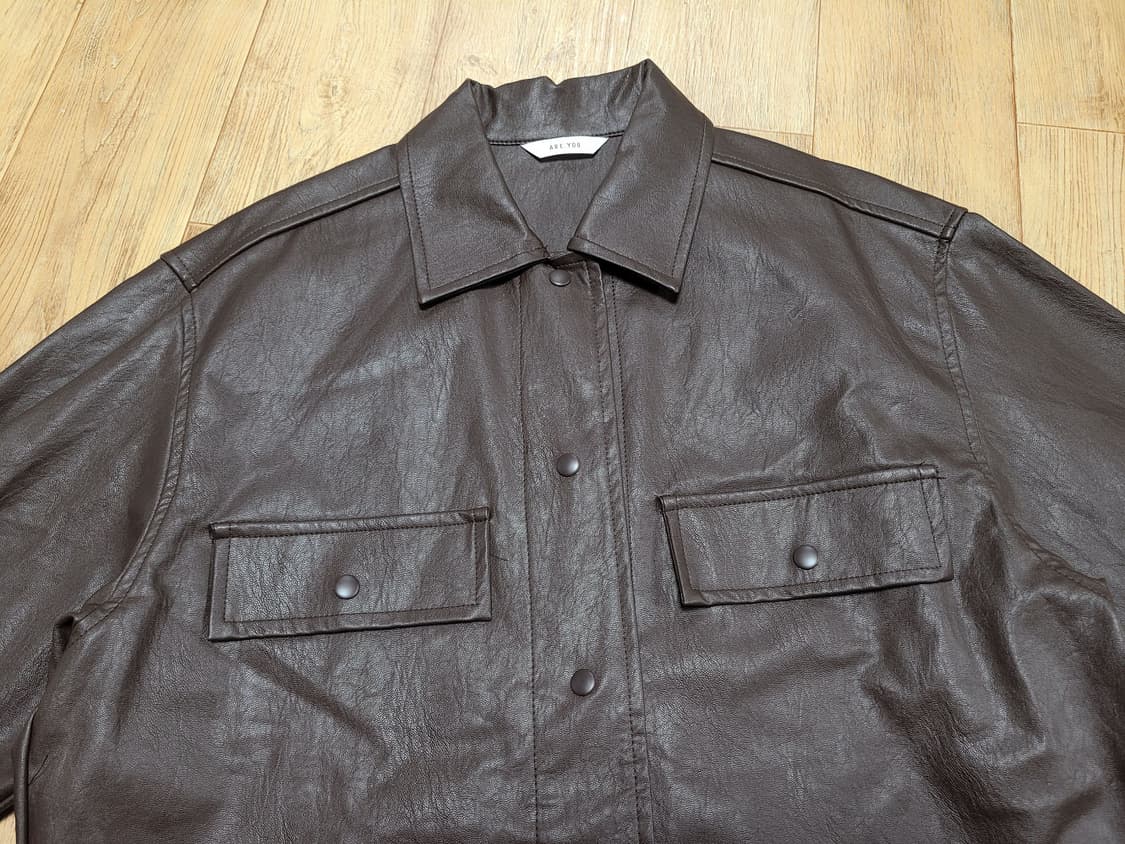 ARE YOU 레더 셔츠자켓 프리사이즈 새상품 상품이미지2