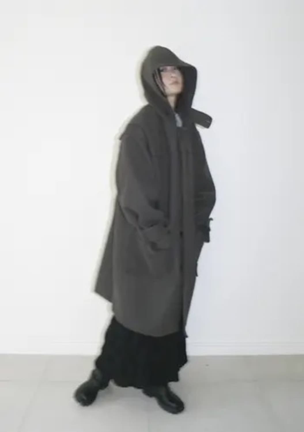 새상품)에프터먼데이 울 오버 후드 코트(모카색) 상품이미지1