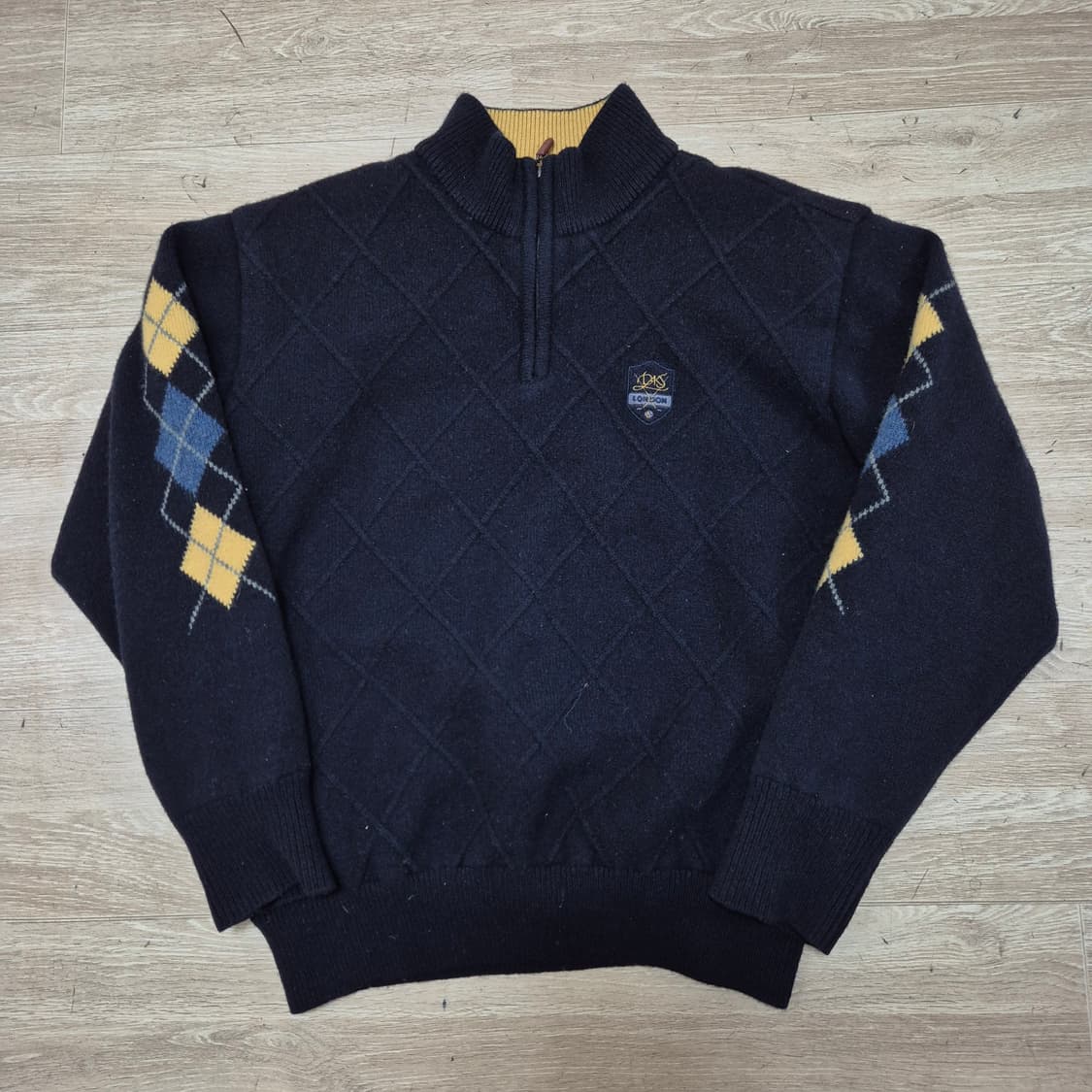 닥스 골프 남성 다이아몬드 패턴 방풍 반집업 니트 L(100) 상품이미지1