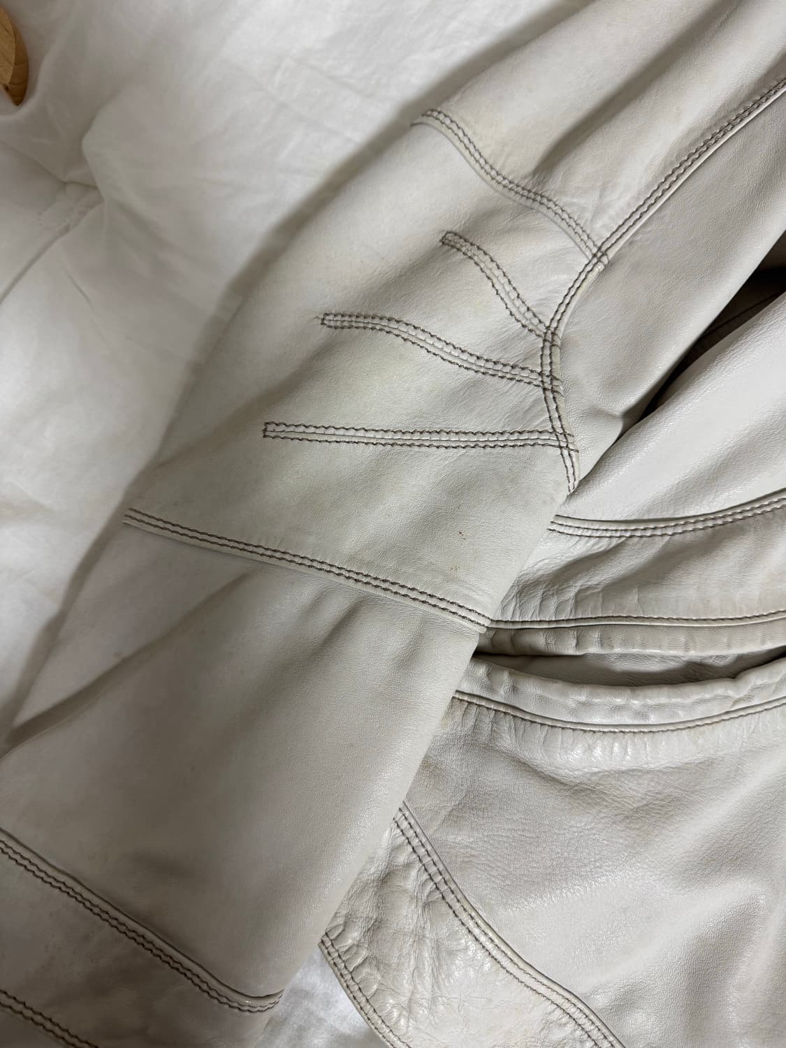 재패니즈 빈티지 절개 스티치 레더 자켓 상품이미지8