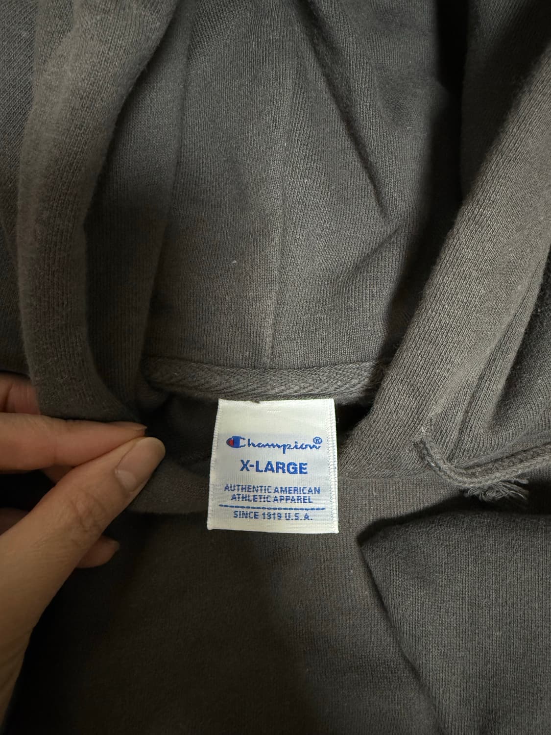 챔피온 차콜 후드티 XL 빈티지 상품이미지3