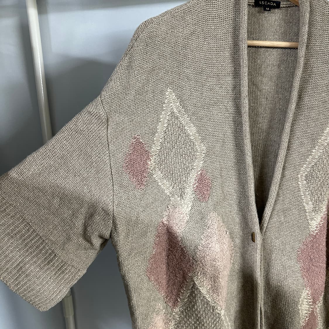 에스카다 아가일패턴 롱 가디건 상품이미지4