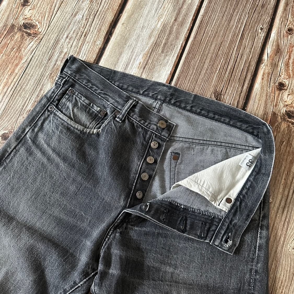 웨어하우스 Lot.800 논셀비지 블랙 데님 팬츠 33 사이즈 상품이미지5