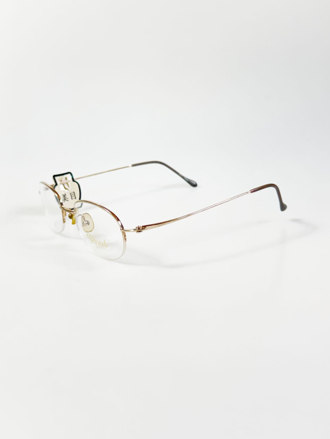 REED EYEWEAR 골드 반무테 스퀘어 빈티지 안경 상품이미지3