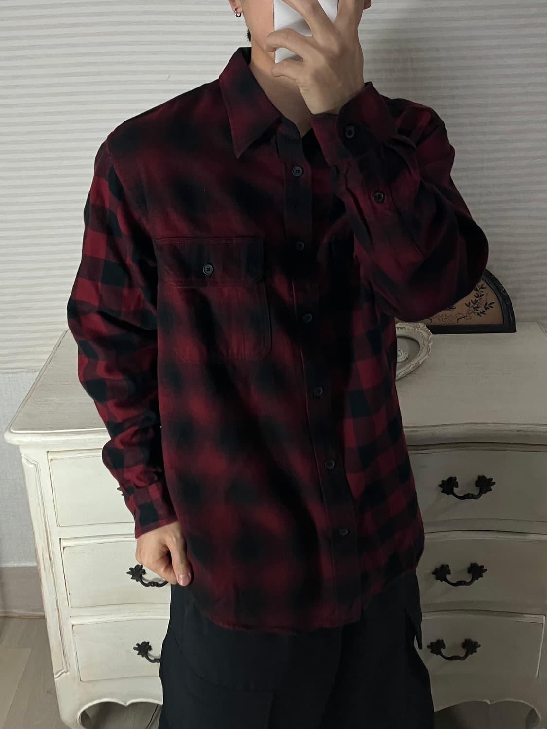 빈티지 JW앤더슨 유니클로 콜라보 체크 패턴 셔츠 754 y2k 스트릿 상품이미지2