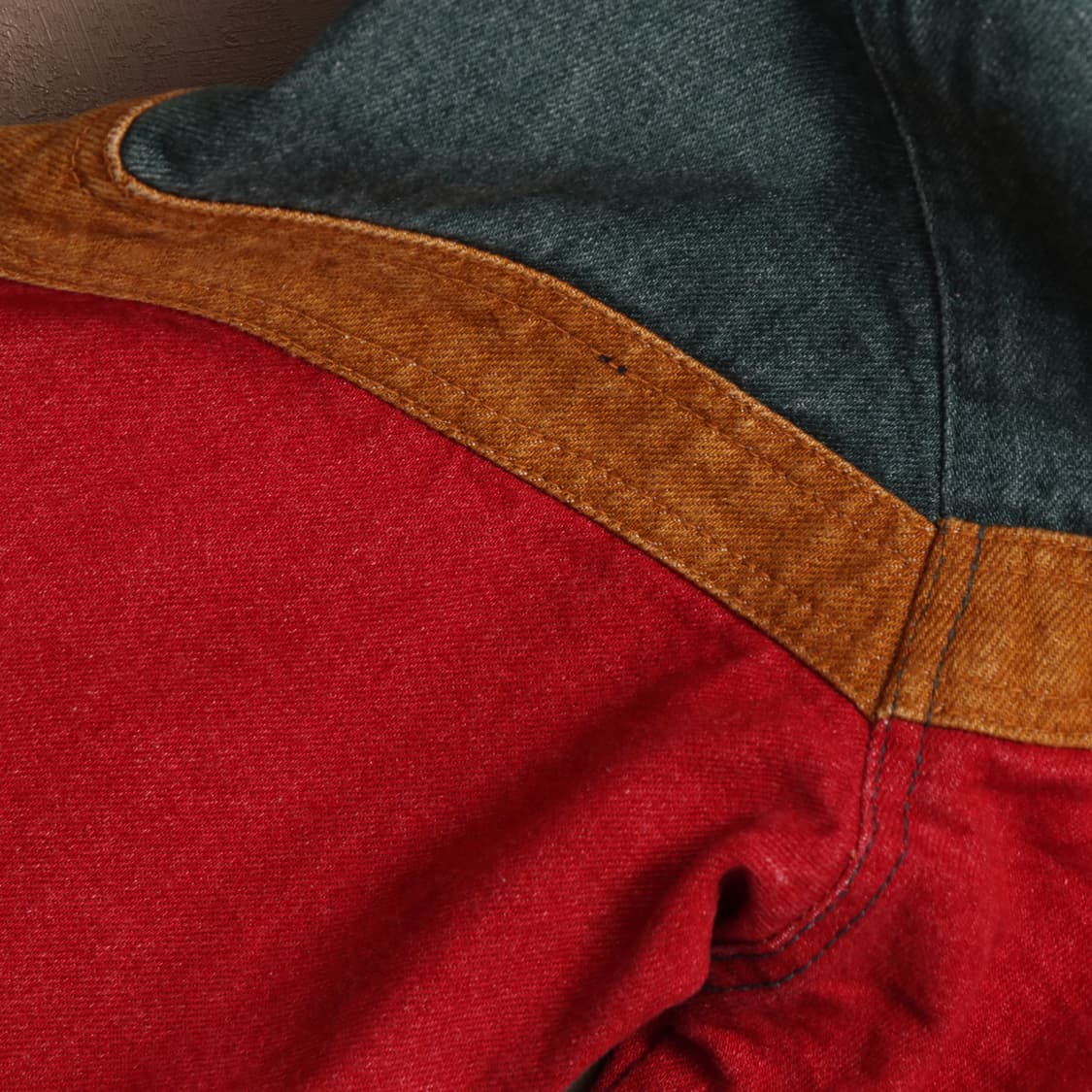 90's 일본빈티지 헤비코튼 컬러블록 후드자켓 A1418 상품이미지5