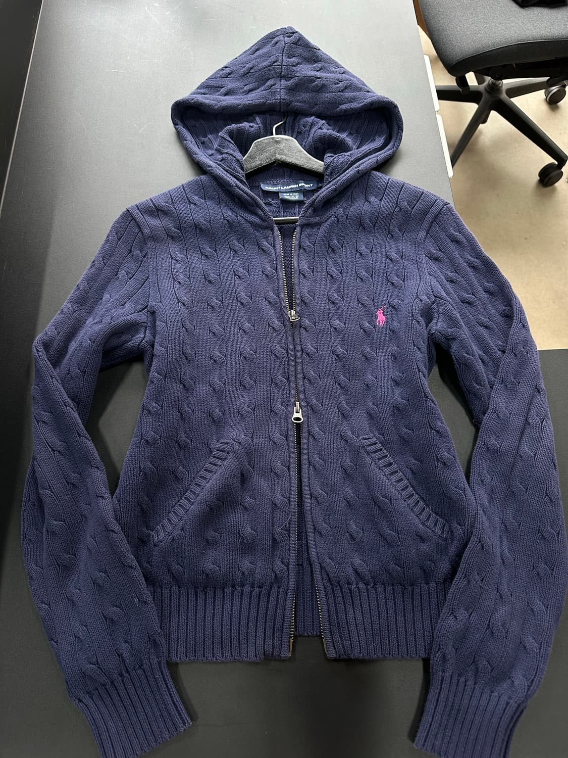 폴로랄프로렌 꽈배기 투웨이 니트후드집업 상품이미지4