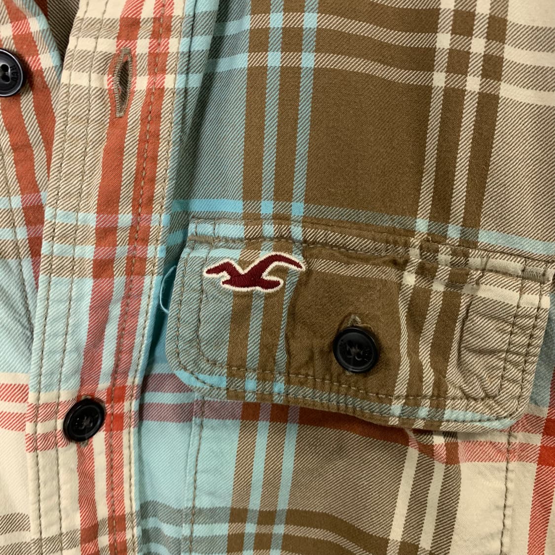 홀리스터 자수로고 포켓 체크셔츠 상품이미지4