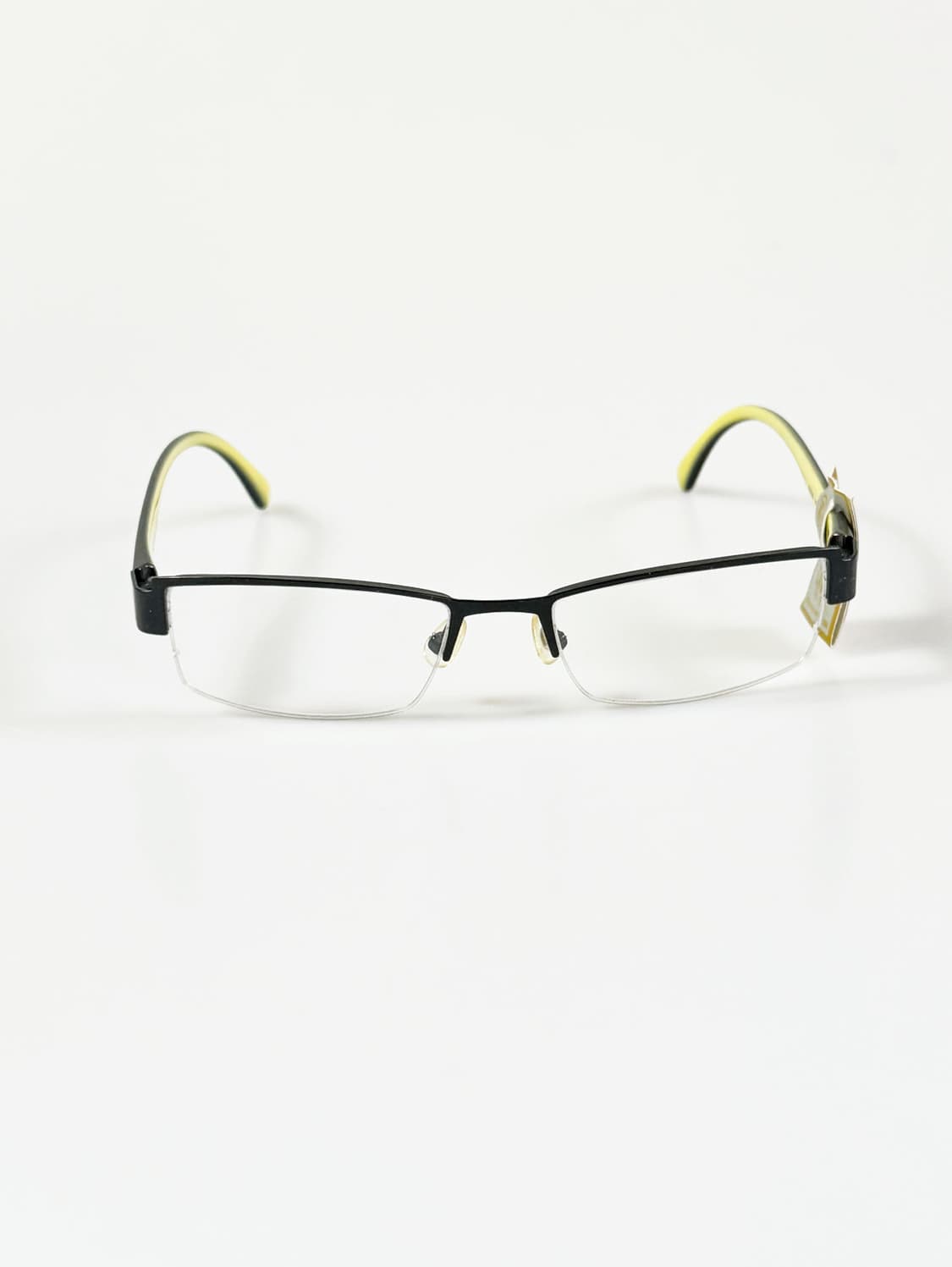 DARK 블랙 반무테 스퀘어 메탈 빈티지 안경 상품이미지2