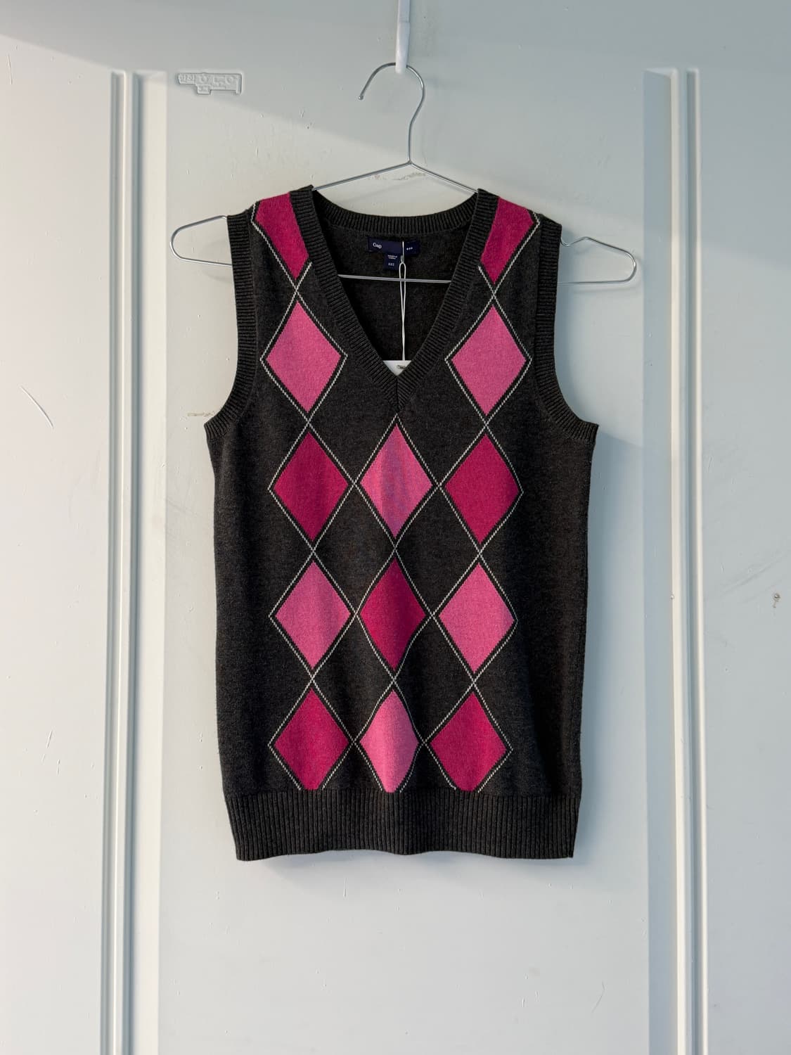 일본빈티지 갭 아가일 니트베스트 상품이미지1