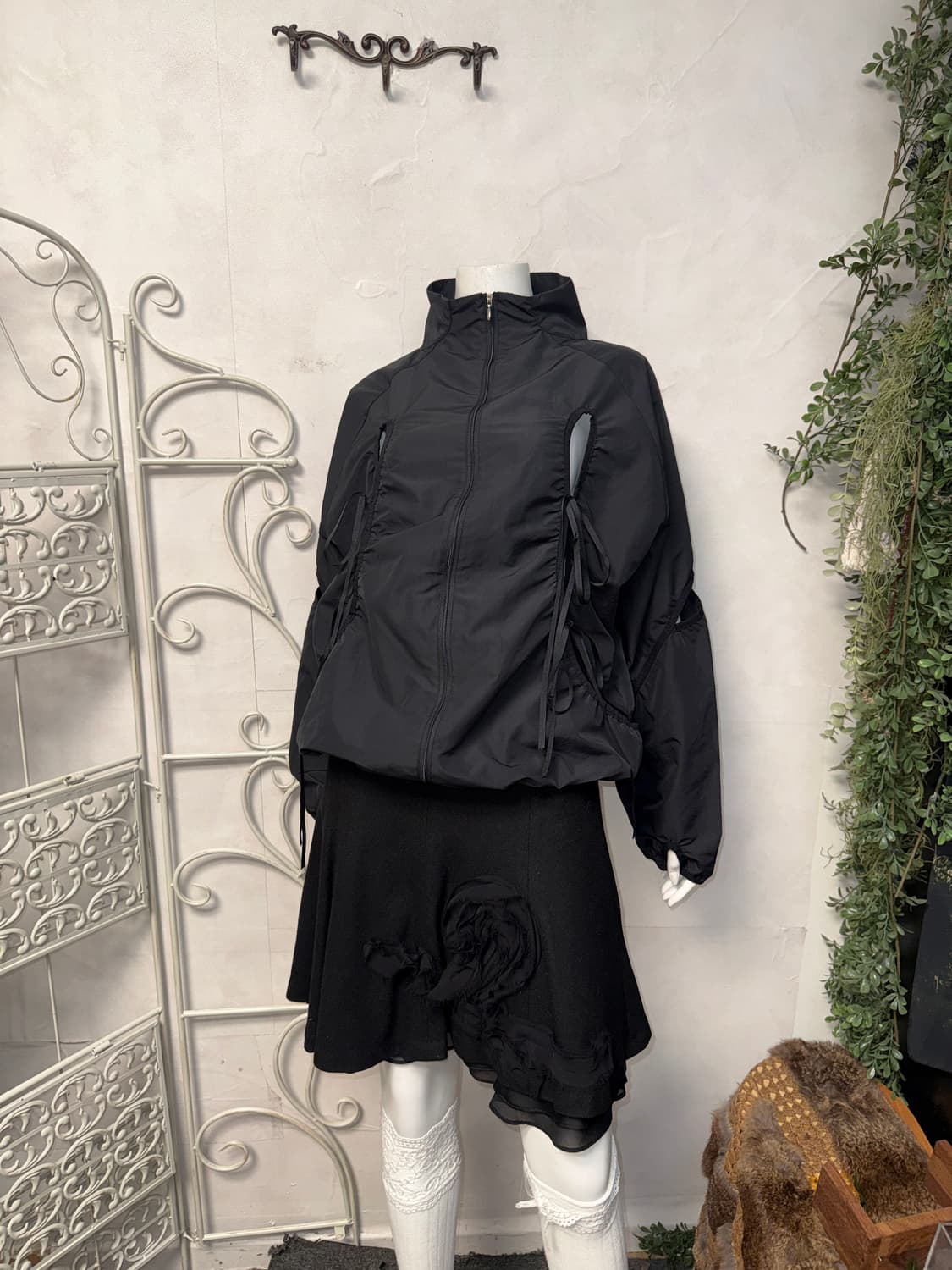 NACHE cut-out windbreaker black 상품이미지6