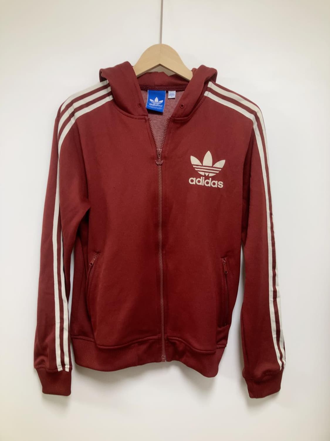 아디다스 버건디 후드 집업 자켓 와인 져지 트랙탑 집업 상품이미지1