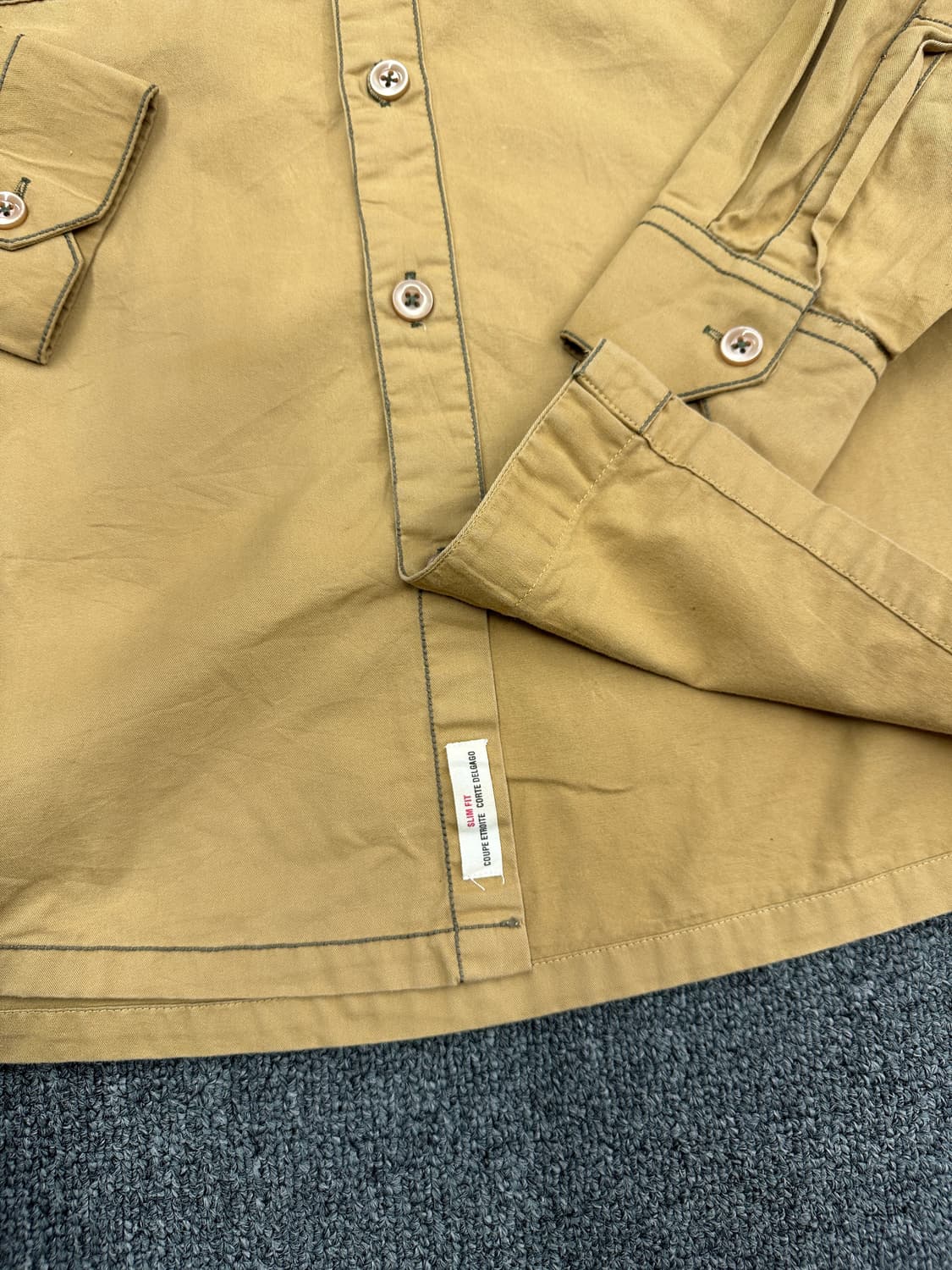 XL) 트루 릴리전 로고 스티치 브라운 데님셔츠 상품이미지6