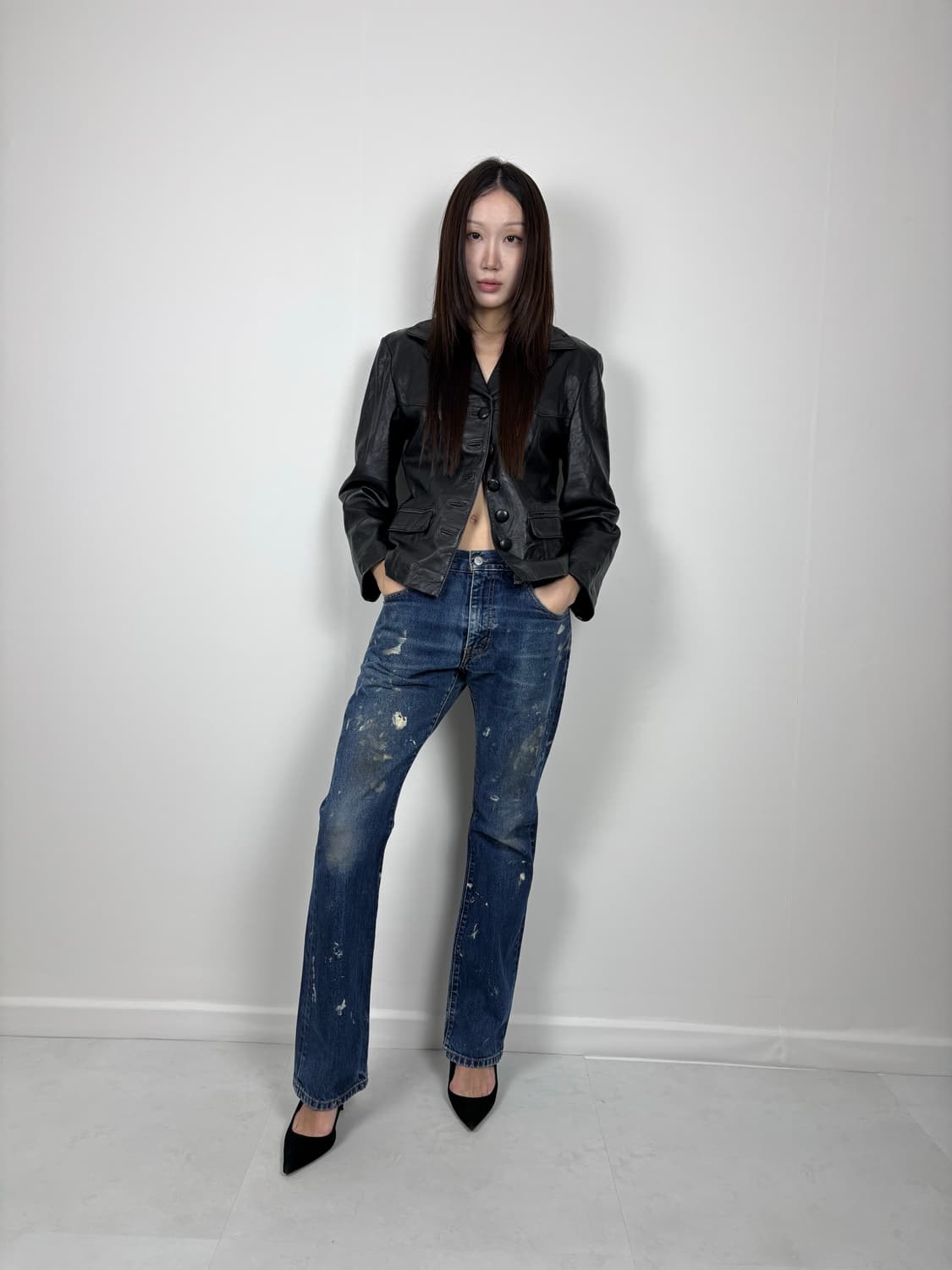 CRACKED LEATHER JACKET 상품이미지2