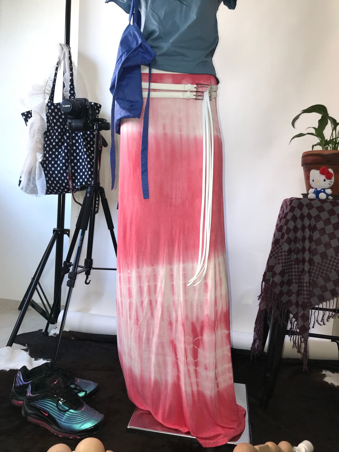 KAILANI USA Pink Tie-Die Long Skirt 상품이미지1
