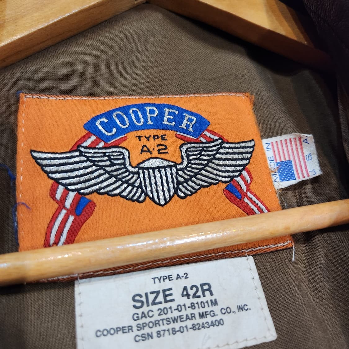 Cooper type A-2 미공군 고트스킨 A2 자켓 42 L 염소가죽 상품이미지5