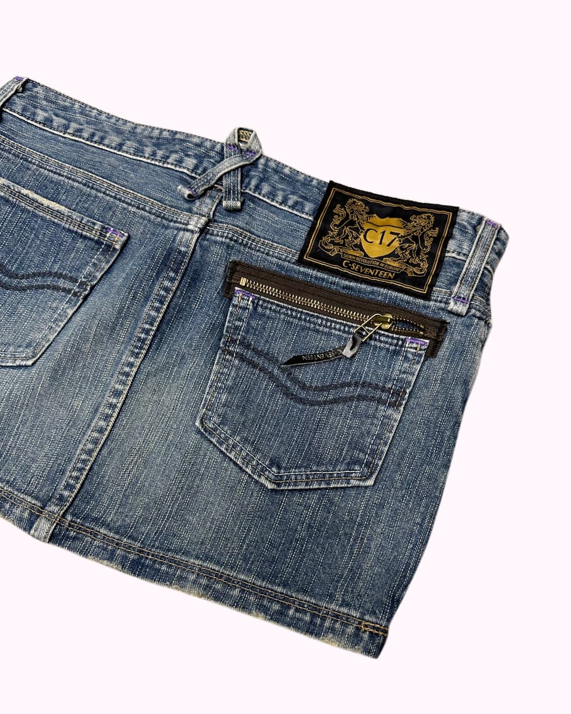 C-17 low-rise denim mini skirt 상품이미지5