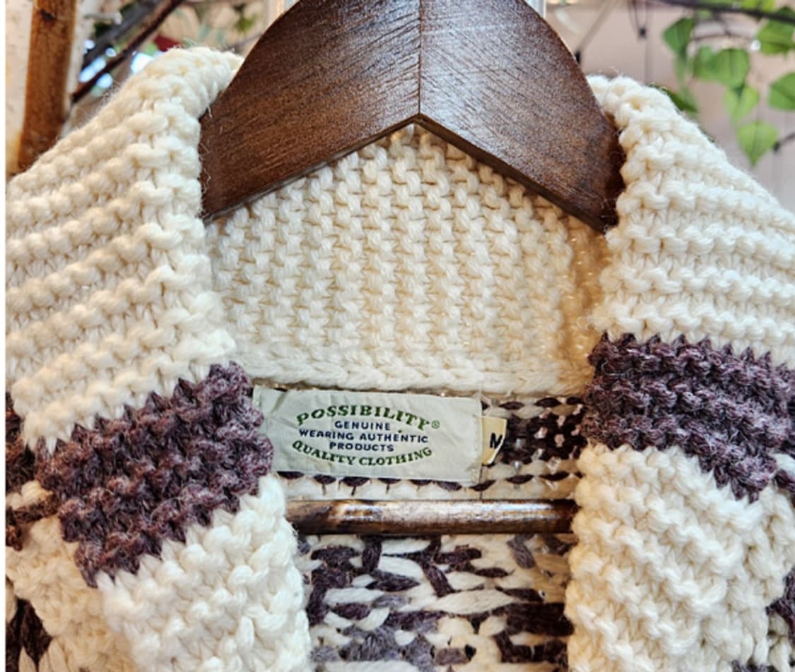 Possibility 울 블렌드 눈꽃 니트 빈티지 집업 상품이미지3